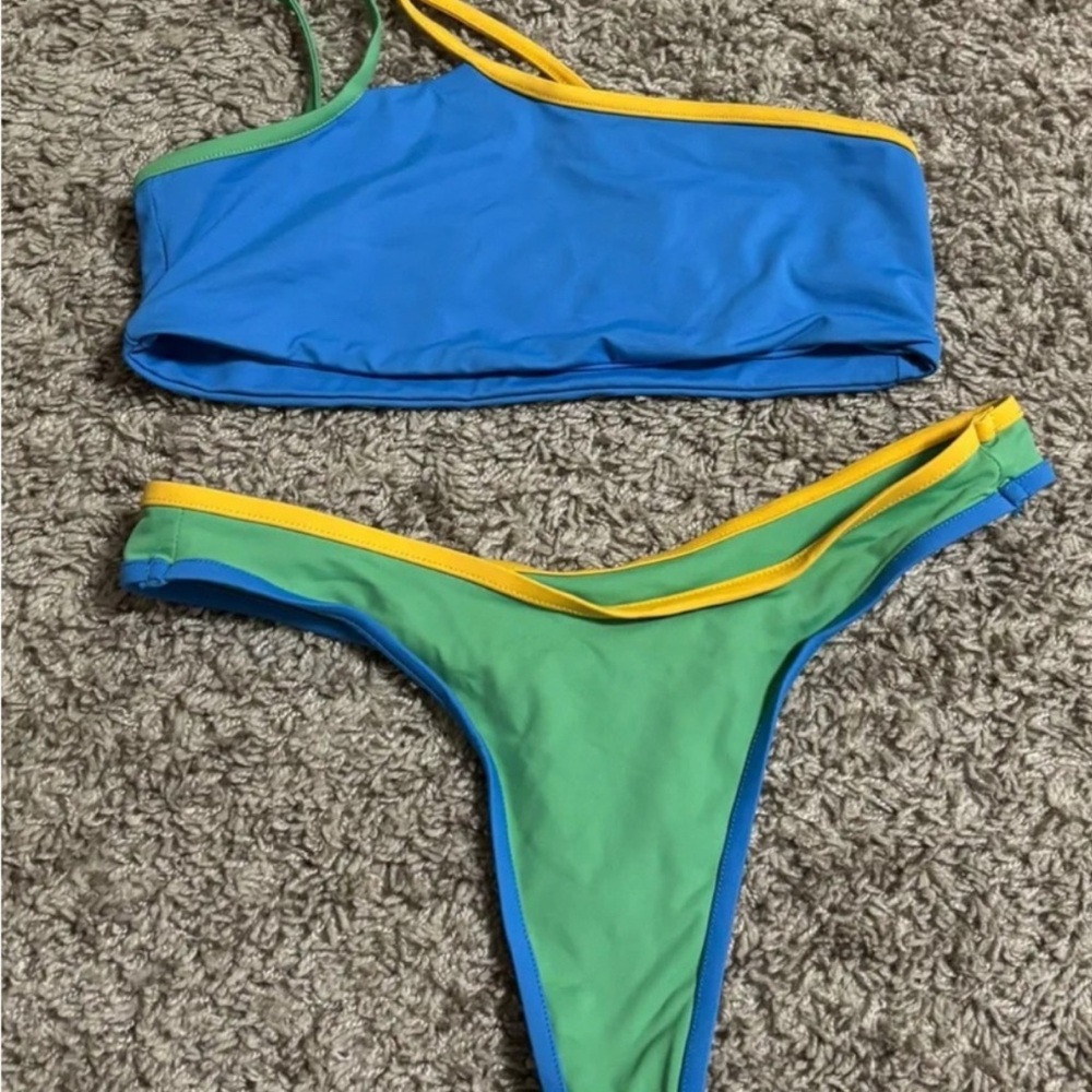 REVOLVE Blue and Green Bikini Set